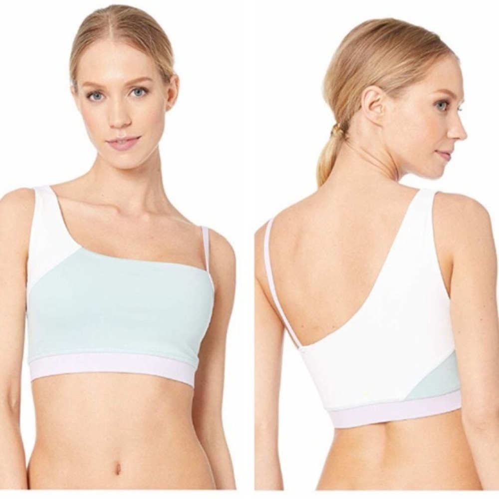 NWT Kate Spade: Large Green & White Strap Sports Workout Bra